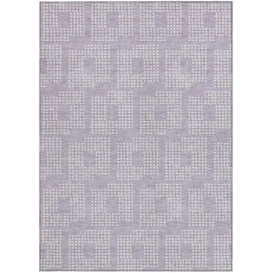 Lavender And Ivory Geometric Washable Indoor Outdoor Area Rug Photo 7