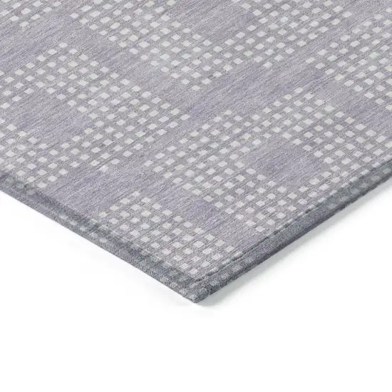 Lavender And Ivory Geometric Washable Indoor Outdoor Area Rug Photo 5