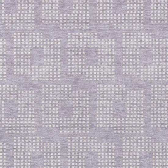 Lavender And Ivory Geometric Washable Indoor Outdoor Area Rug Photo 6