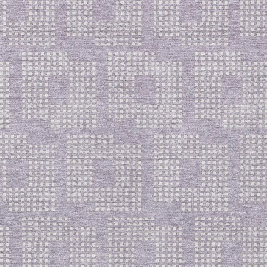 Lavender And Ivory Geometric Washable Indoor Outdoor Area Rug Photo 6