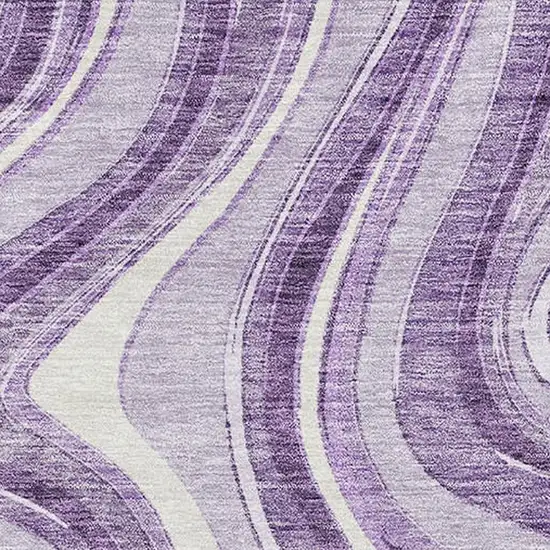 Lavender And Ivory Marble Washable Area Rug With UV Protection Photo 3
