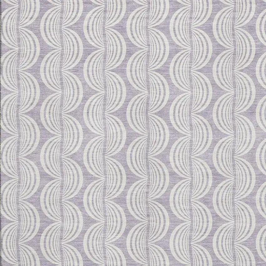 Lavender And Ivory Ogee Washable Area Rug With UV Protection Photo 2