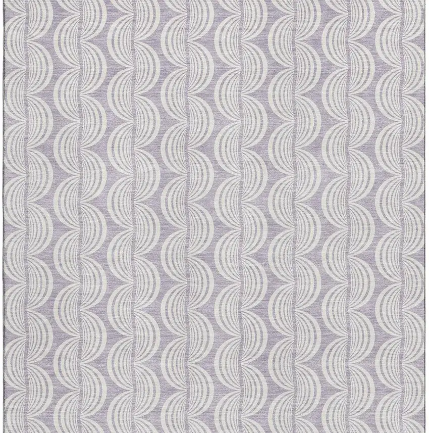Lavender And Ivory Ogee Washable Area Rug With UV Protection Photo 3
