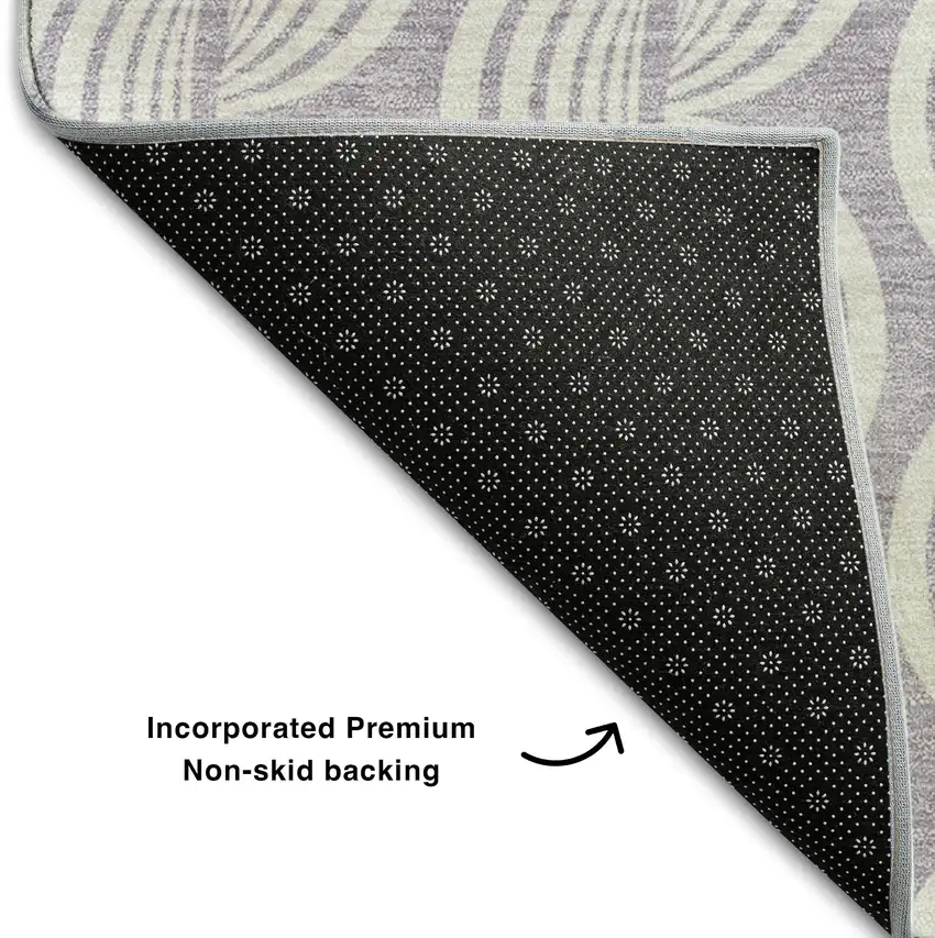 Lavender And Ivory Ogee Washable Area Rug With UV Protection Photo 6