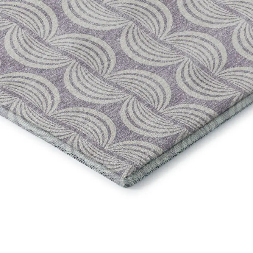 Lavender And Ivory Ogee Washable Area Rug With UV Protection Photo 7