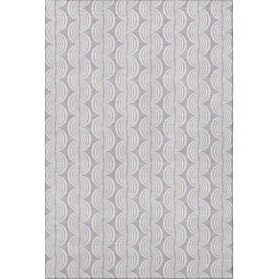 Lavender And Ivory Ogee Washable Area Rug With UV Protection Photo 3