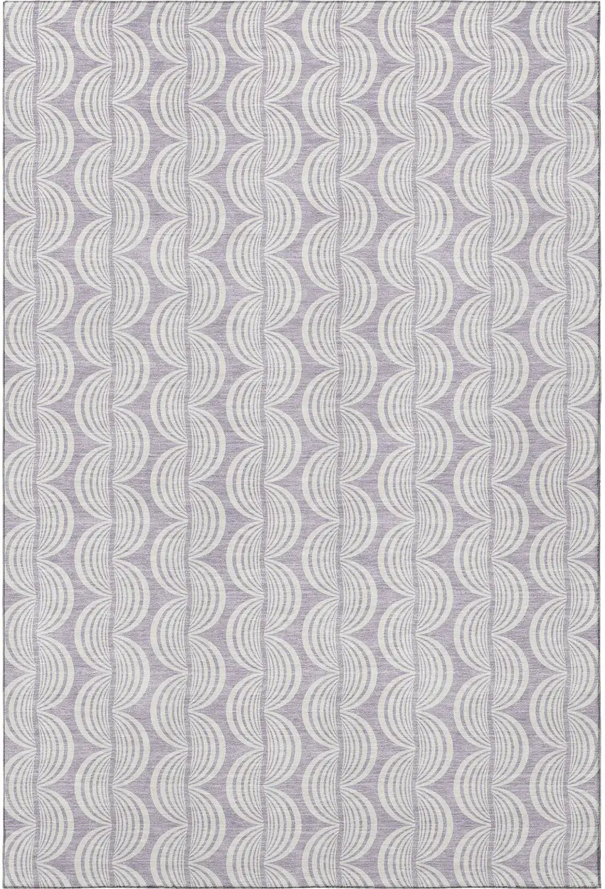 Lavender And Ivory Ogee Washable Area Rug With UV Protection Photo 3