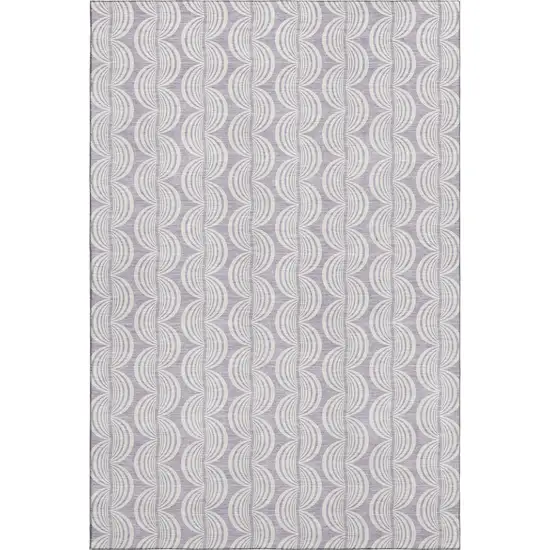 Lavender And Ivory Ogee Washable Area Rug With UV Protection Photo 1