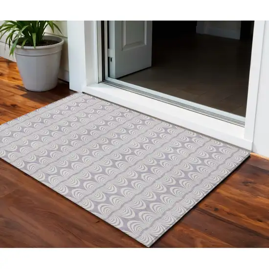 Lavender And Ivory Ogee Washable Indoor Outdoor Area Rug Photo 1