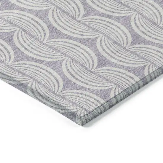 Lavender And Ivory Ogee Washable Indoor Outdoor Area Rug Photo 4