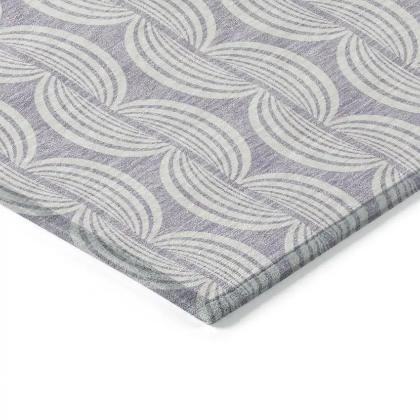 Lavender And Ivory Ogee Washable Indoor Outdoor Area Rug Photo 4