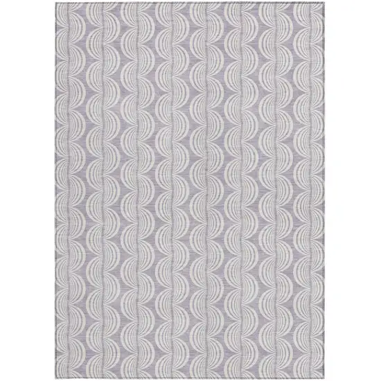 Lavender And Ivory Ogee Washable Indoor Outdoor Area Rug Photo 6