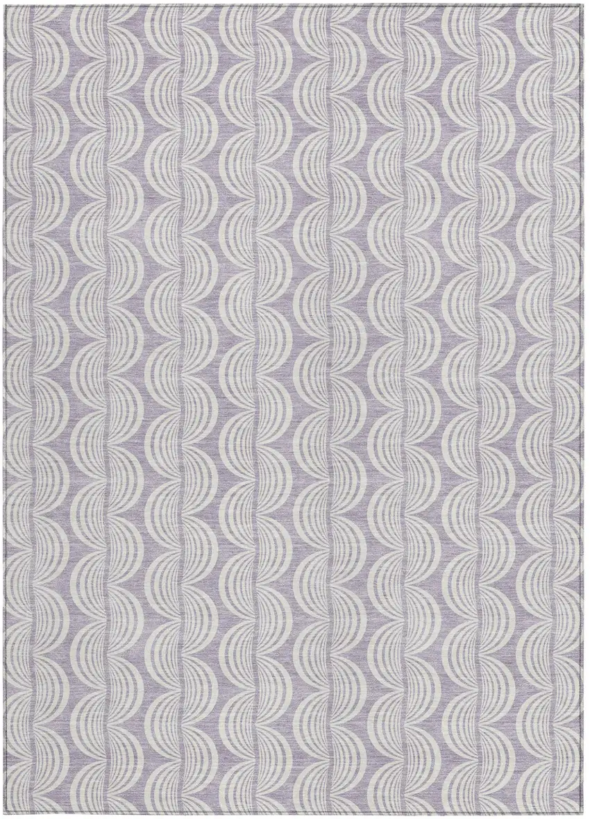 Lavender And Ivory Ogee Washable Indoor Outdoor Area Rug Photo 6