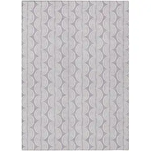 Photo of Lavender And Ivory Ogee Washable Indoor Outdoor Area Rug