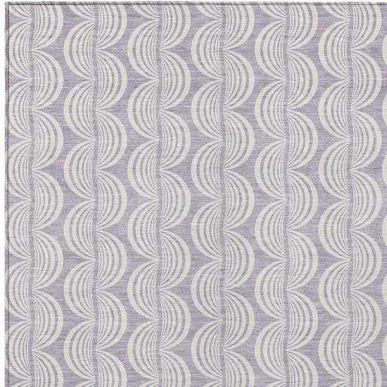 Lavender And Ivory Ogee Washable Indoor Outdoor Area Rug Photo 5