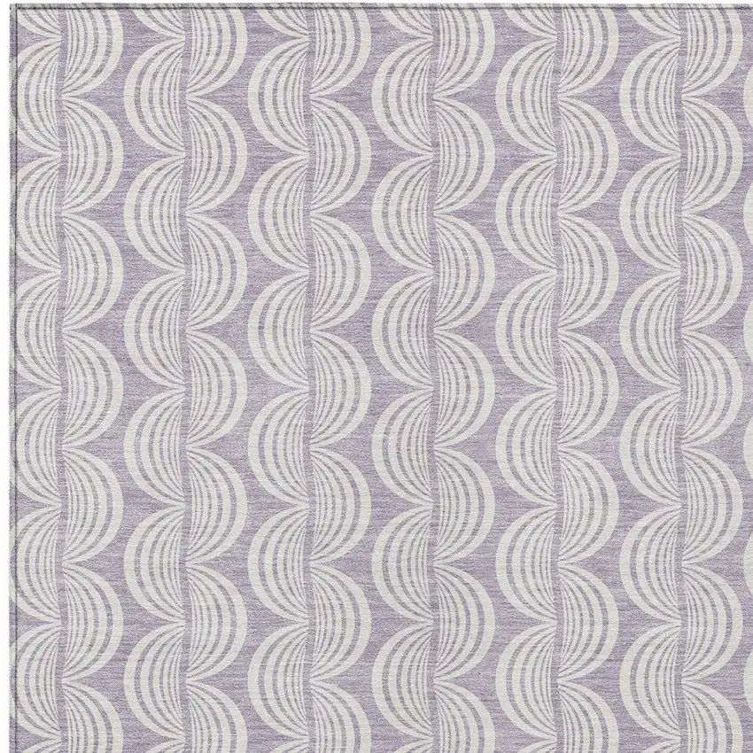 Lavender And Ivory Ogee Washable Indoor Outdoor Area Rug Photo 5
