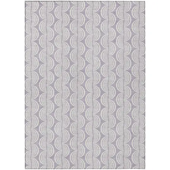 Lavender And Ivory Ogee Washable Indoor Outdoor Area Rug Photo 2