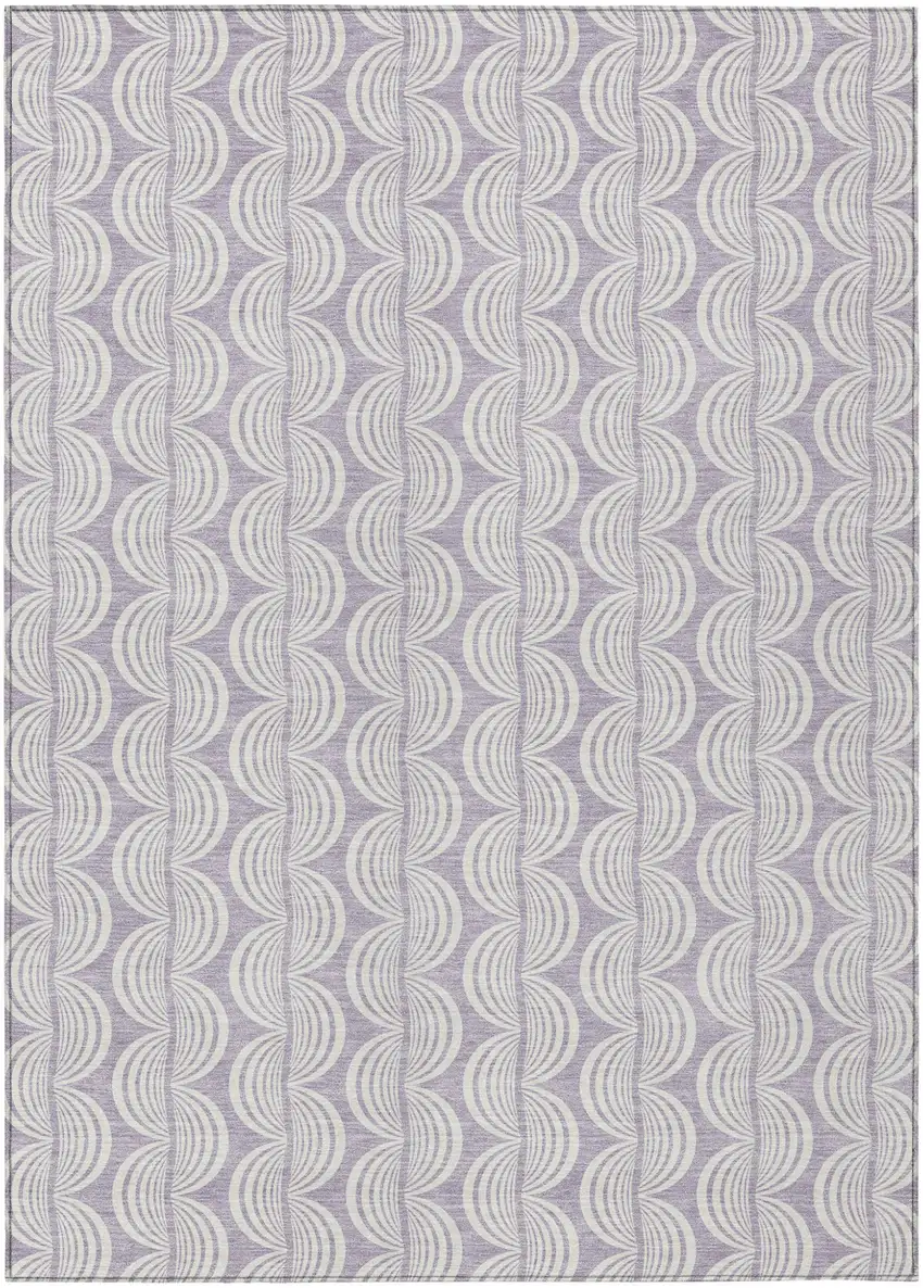 Lavender And Ivory Ogee Washable Indoor Outdoor Area Rug Photo 2