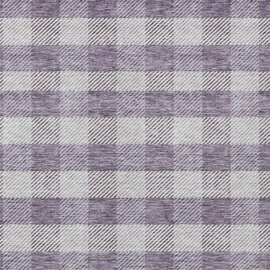 Lavender And Ivory Plaid Washable Indoor Outdoor Area Rug Photo 6