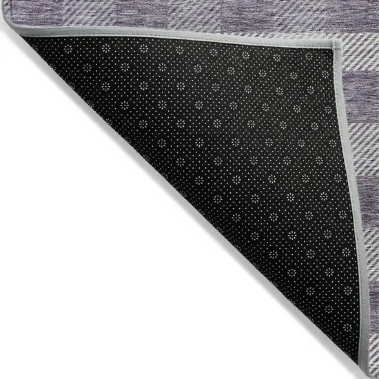Lavender And Ivory Plaid Washable Indoor Outdoor Area Rug Photo 4