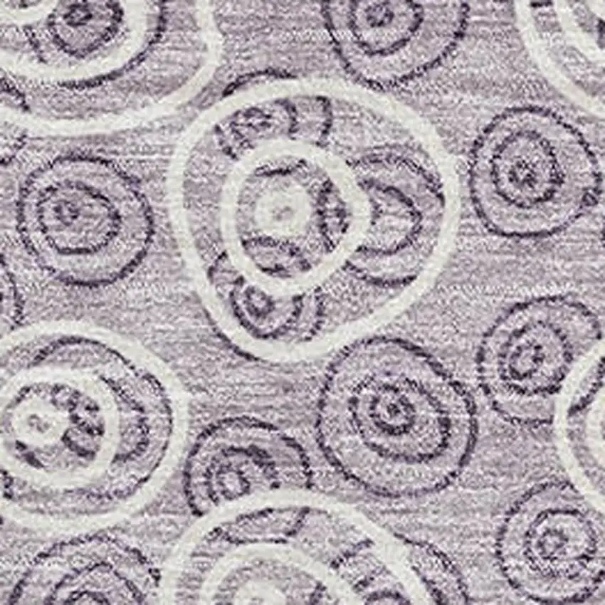 Lavender And Ivory Polka Dot Washable Area Rug With UV Protection Photo 3