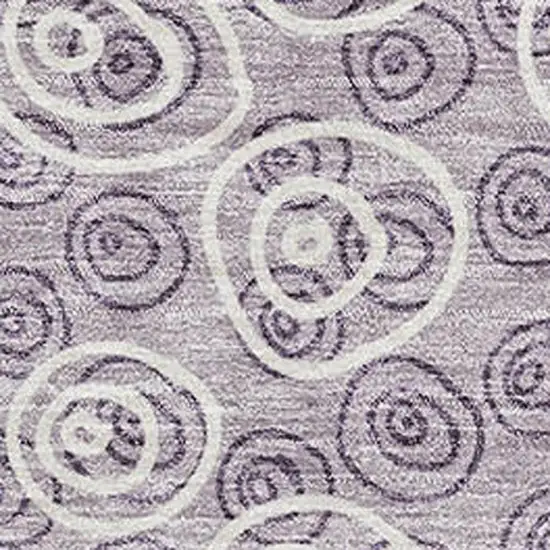 Lavender And Ivory Polka Dot Washable Area Rug With UV Protection Photo 3