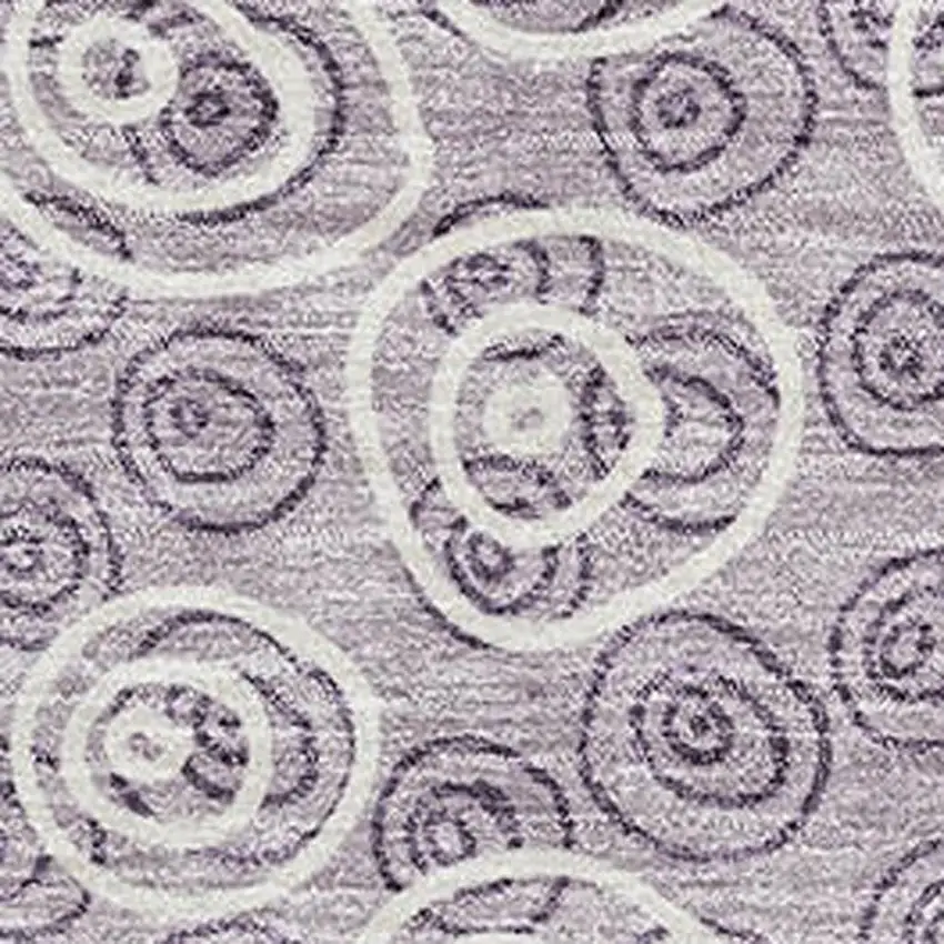 Lavender And Ivory Polka Dot Washable Area Rug With UV Protection Photo 3