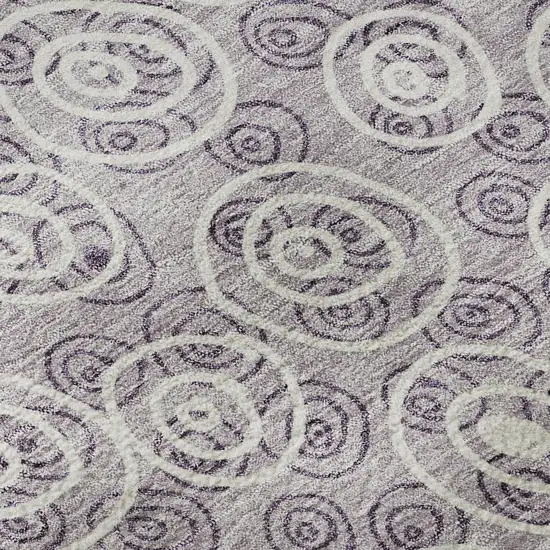 Lavender And Ivory Polka Dot Washable Area Rug With UV Protection Photo 8