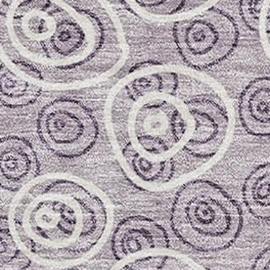 Lavender And Ivory Polka Dot Washable Area Rug With UV Protection Photo 3