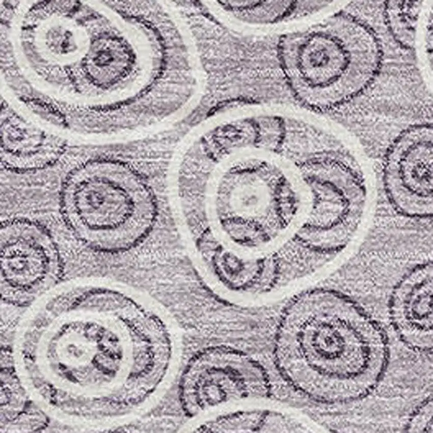 Lavender And Ivory Polka Dot Washable Area Rug With UV Protection Photo 3