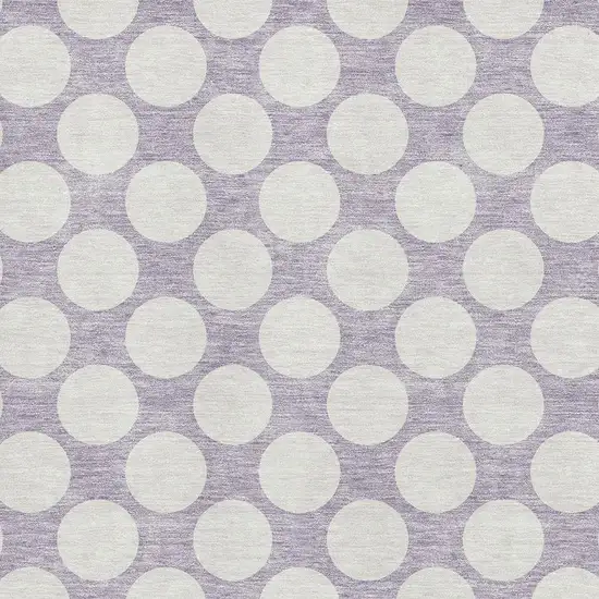 Lavender And Ivory Polka Dot Washable Area Rug With UV Protection Photo 3