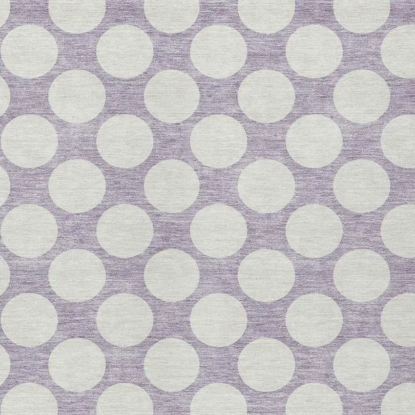 Lavender And Ivory Polka Dot Washable Indoor Outdoor Area Rug Photo 7