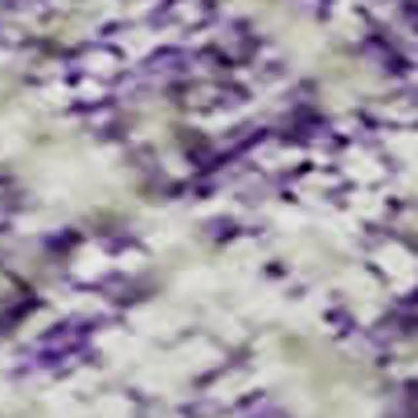 Lavender And Ivory Striped Washable Area Rug With UV Protection Photo 3