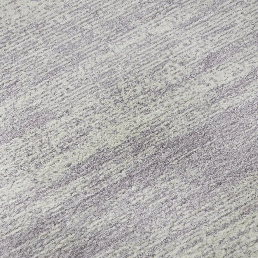 Lavender And Ivory Striped Washable Area Rug With UV Protection Photo 8