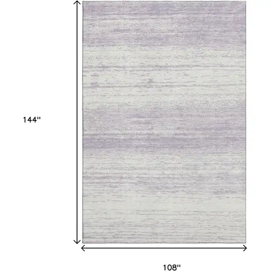 Lavender And Ivory Striped Washable Area Rug With UV Protection Photo 3