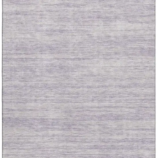 Lavender And Ivory Striped Washable Area Rug With UV Protection Photo 3