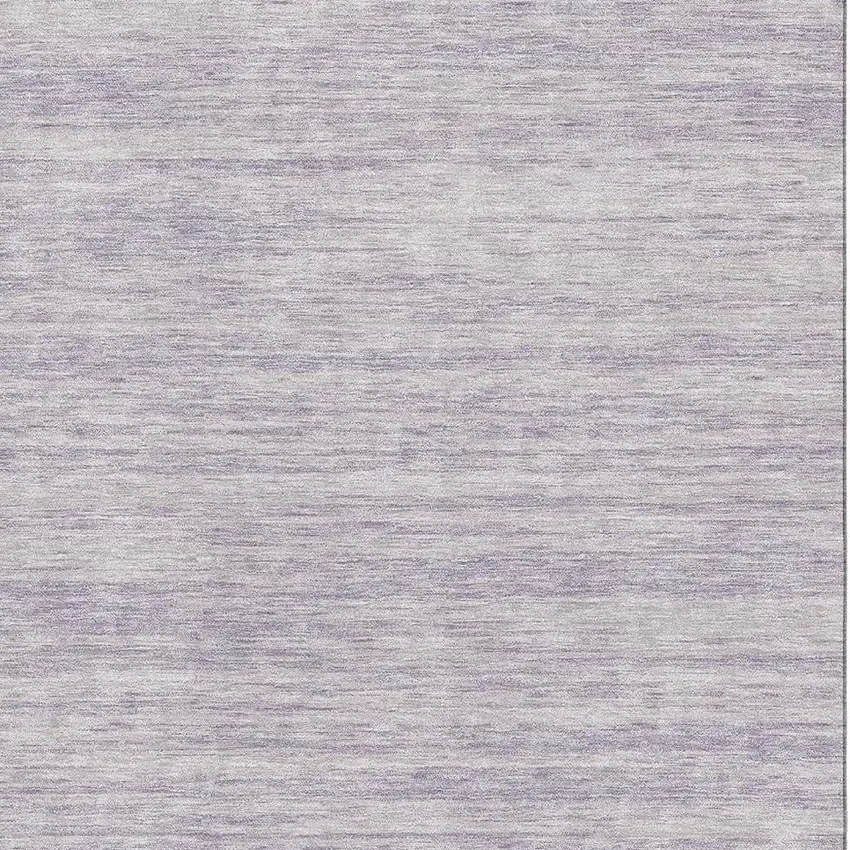 Lavender And Ivory Striped Washable Area Rug With UV Protection Photo 2