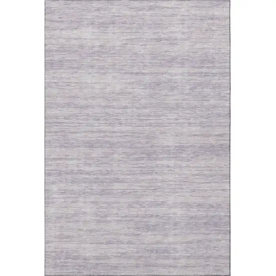 Lavender And Ivory Striped Washable Area Rug With UV Protection Photo 2