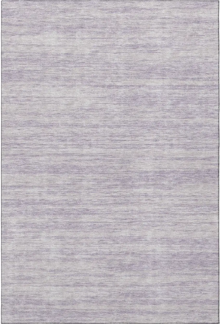 Lavender And Ivory Striped Washable Area Rug With UV Protection Photo 2