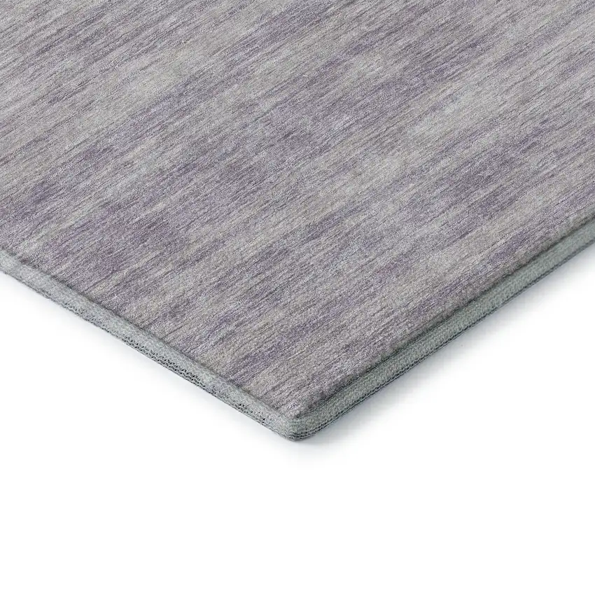 Lavender And Ivory Striped Washable Area Rug With UV Protection Photo 6