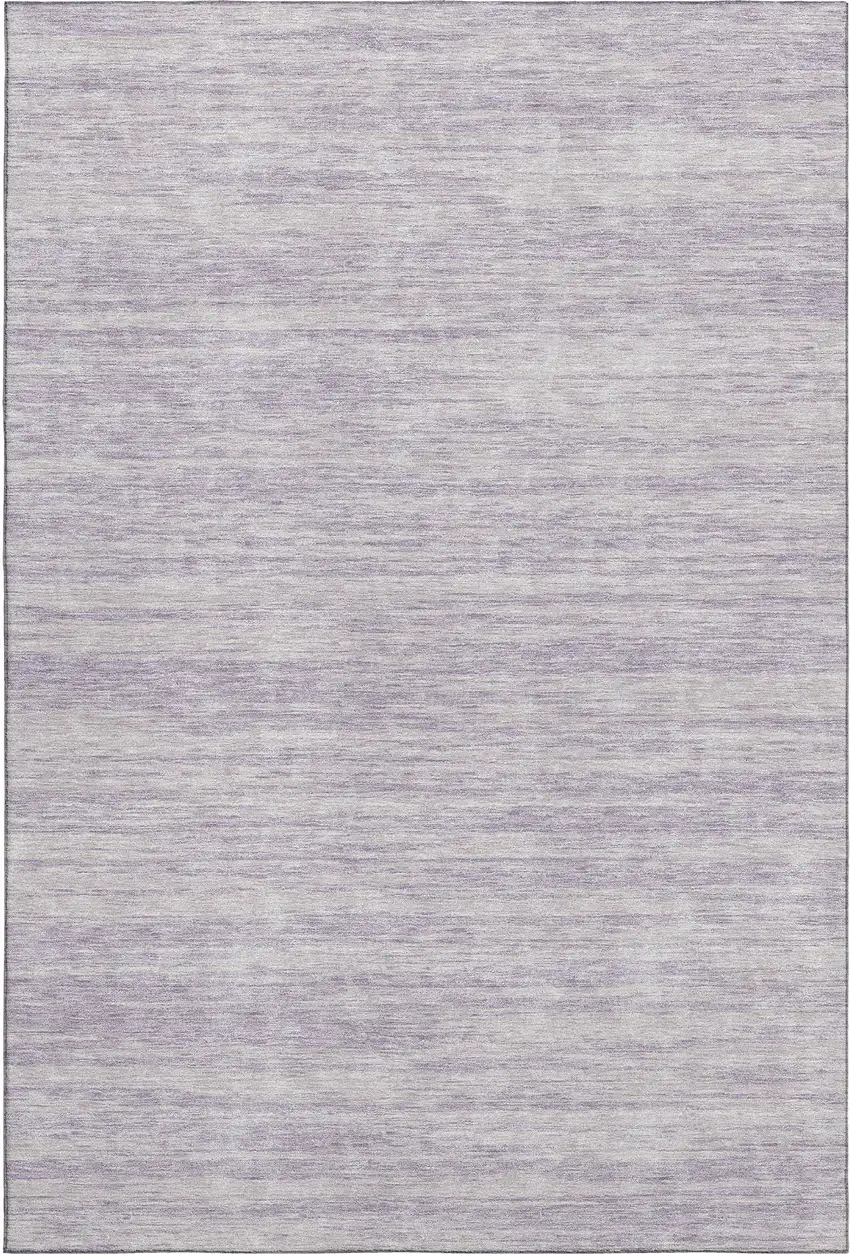 Lavender And Ivory Striped Washable Area Rug With UV Protection Photo 1