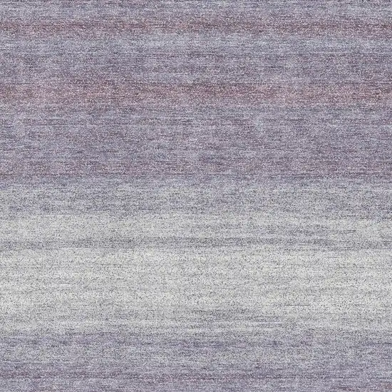 Lavender And Ivory Striped Washable Area Rug With UV Protection Photo 2