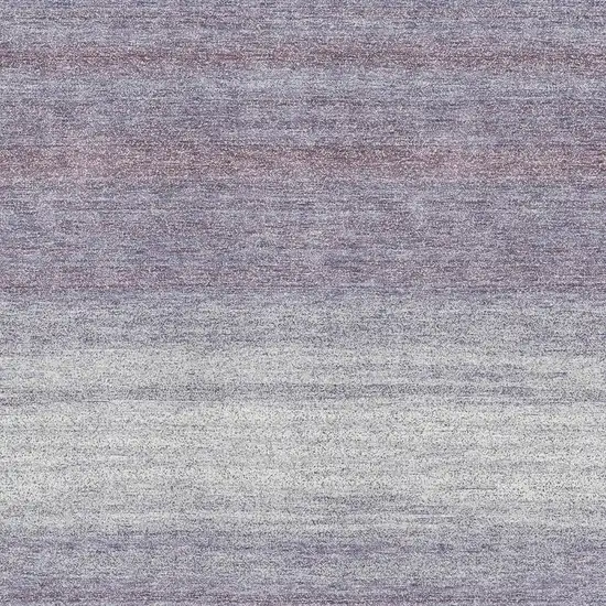 Lavender And Ivory Striped Washable Area Rug With UV Protection Photo 2