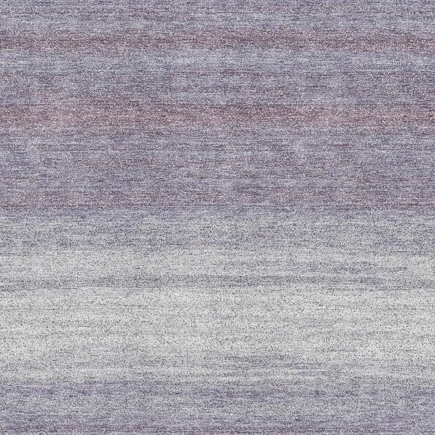 Lavender And Ivory Striped Washable Area Rug With UV Protection Photo 2