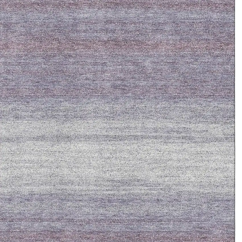 Lavender And Ivory Striped Washable Area Rug With UV Protection Photo 2