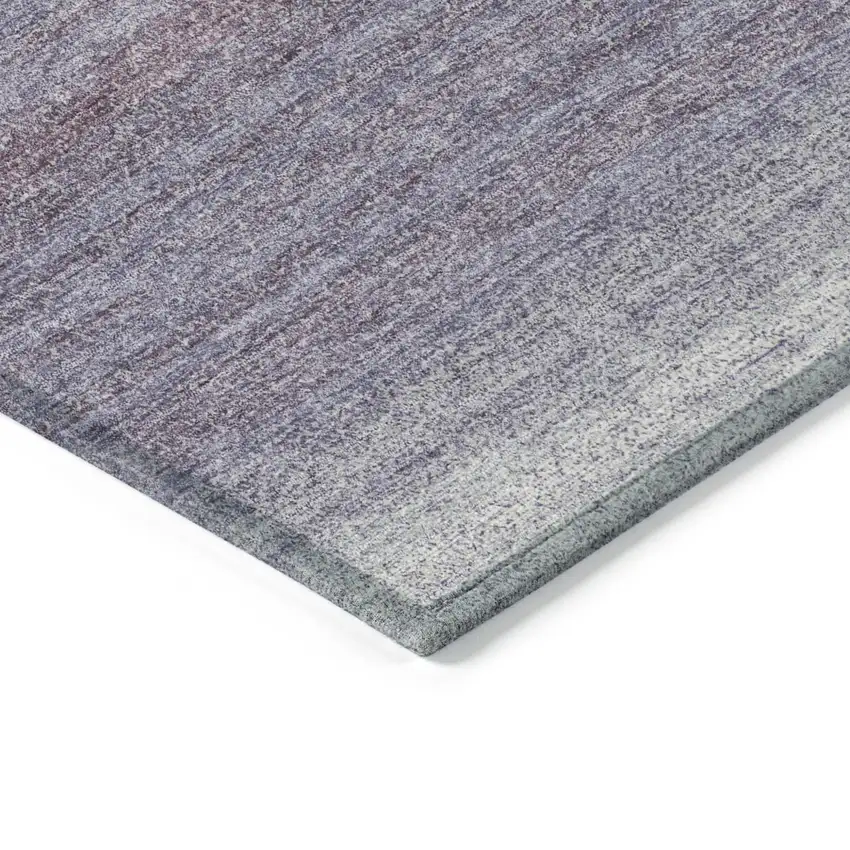 Lavender And Ivory Striped Washable Indoor Outdoor Area Rug Photo 5