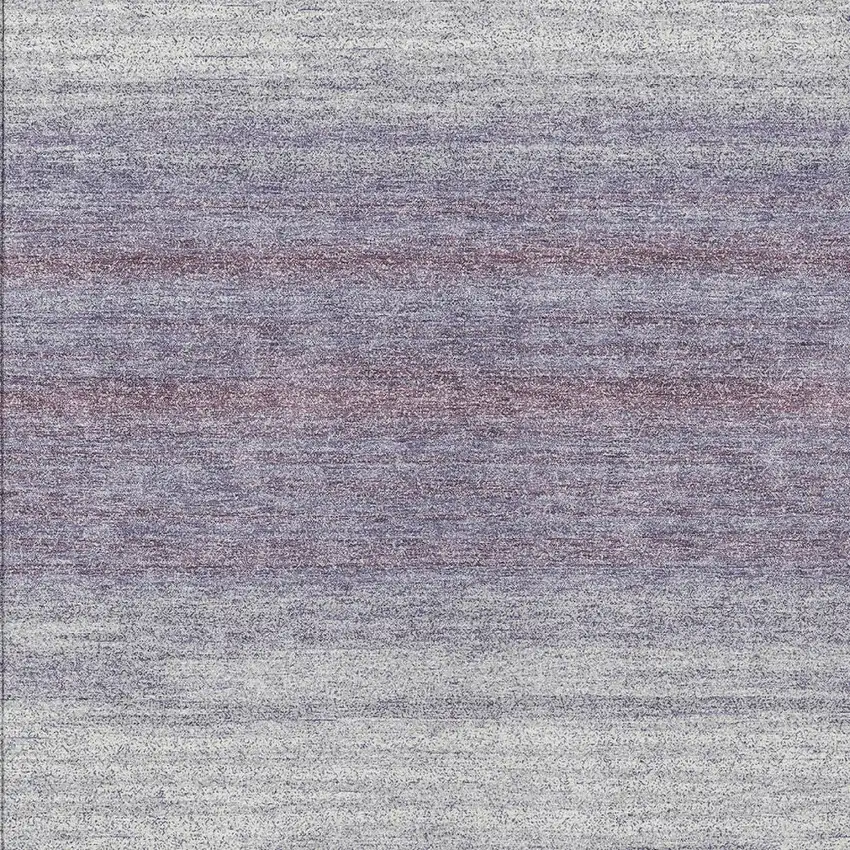 Lavender And Ivory Striped Washable Indoor Outdoor Area Rug Photo 6