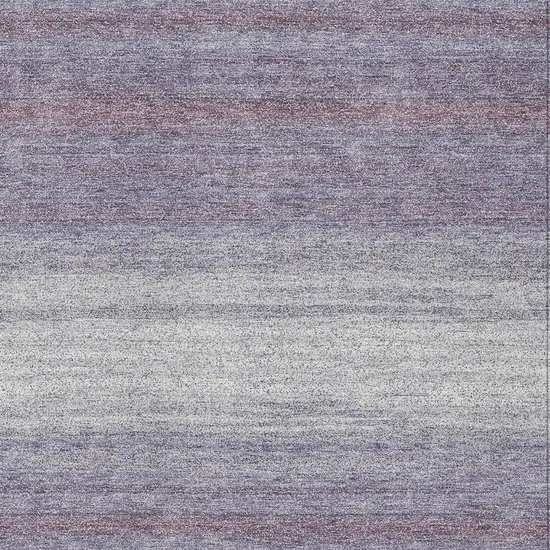 Lavender And Ivory Striped Washable Indoor Outdoor Area Rug Photo 6
