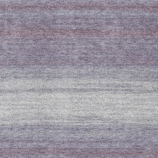 Lavender And Ivory Striped Washable Indoor Outdoor Area Rug Photo 6