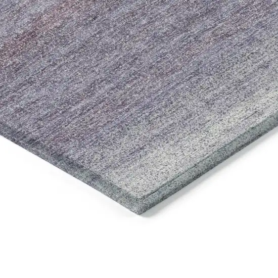 Lavender And Ivory Striped Washable Indoor Outdoor Area Rug Photo 5